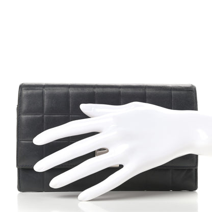 Chanel Lambskin Quilted Chocolate Bar Long Wallet Black 2 of 13