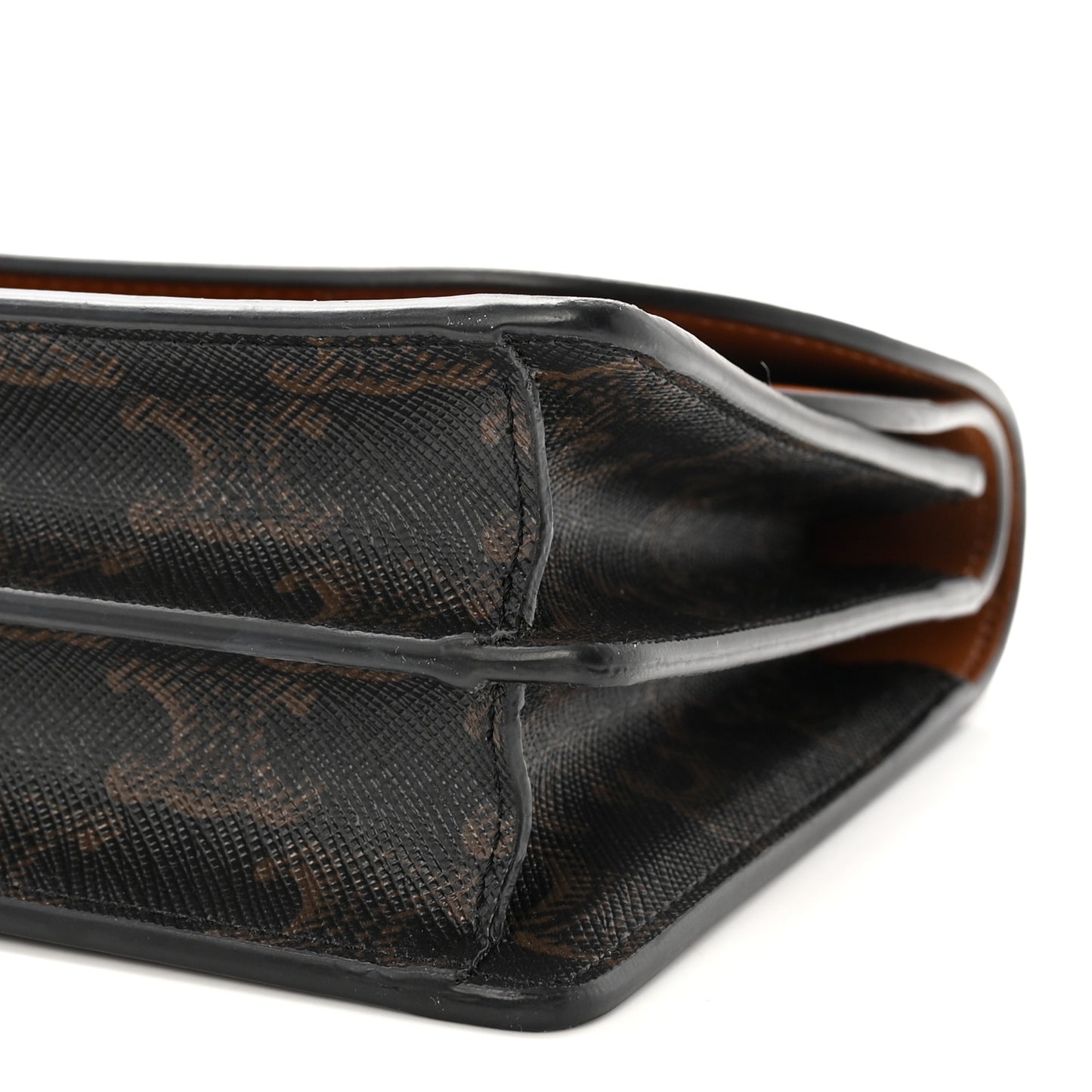 Triomphe Canvas Lambskin Wallet On Strap Tan