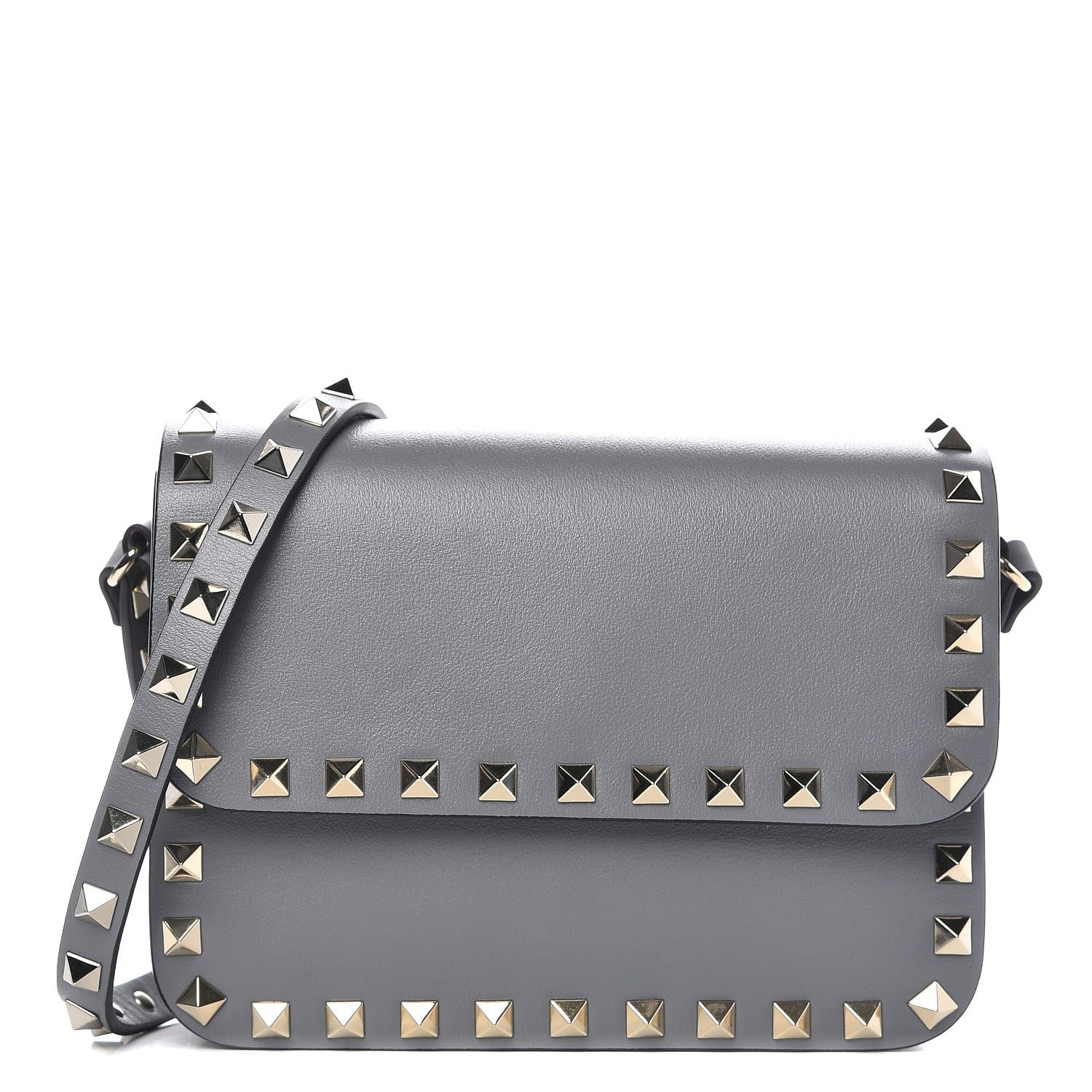 Valentino Garavani Vitello Rockstud Flap Crossbody Bag Stone 1 of 6