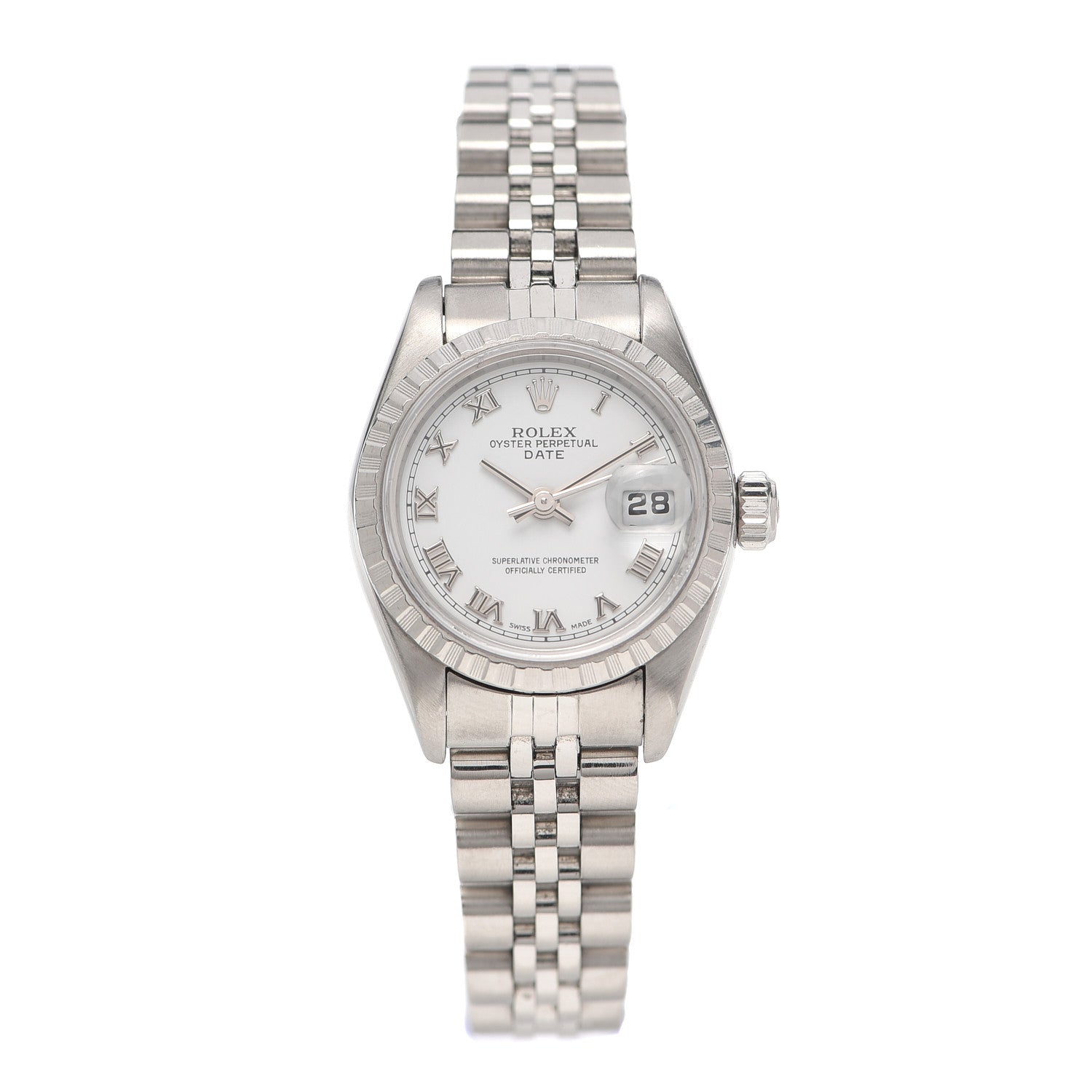 Rolex Stainless Steel 26mm Oyster Perpetual Date Watch White 79240 1 of 6