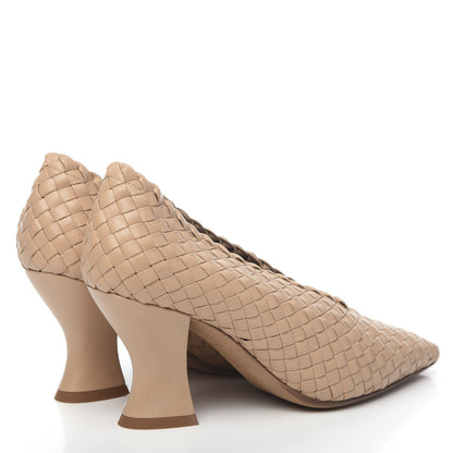 Bottega Veneta Nappa Intrecciato Almond Pumps 38 Cipria 4 of 8
