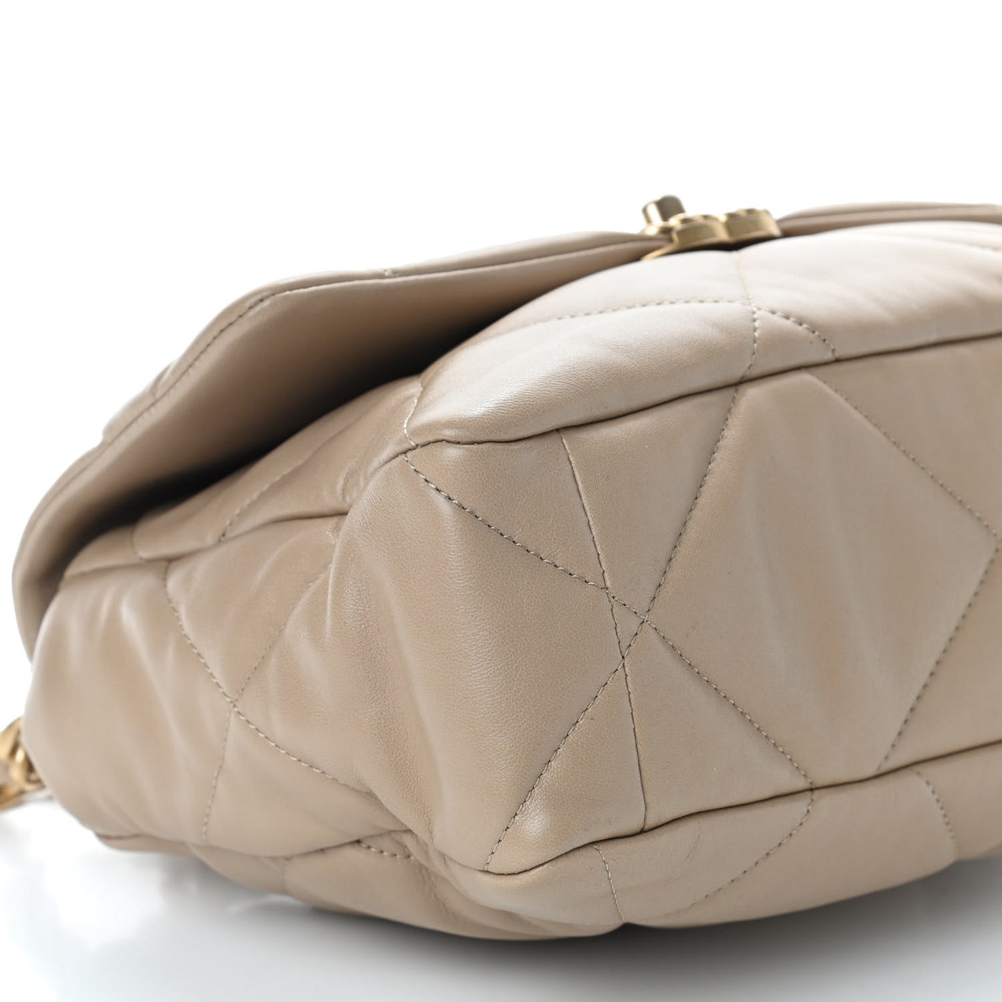 Quilted Large Chanel 19 Flap Dark Beige