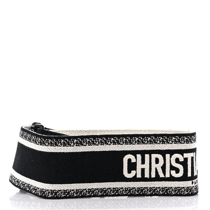 Christian Dior Canvas Embroidered Shoulder Strap Black Ultramatte 2 of 5