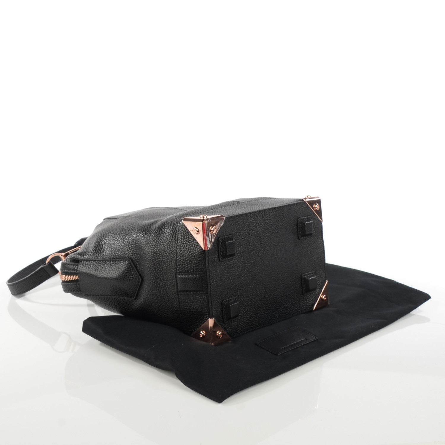 Alexander Wang Pebbled Calfskin Small Emile Soft Black Rose Gold Hardware 4 of 7
