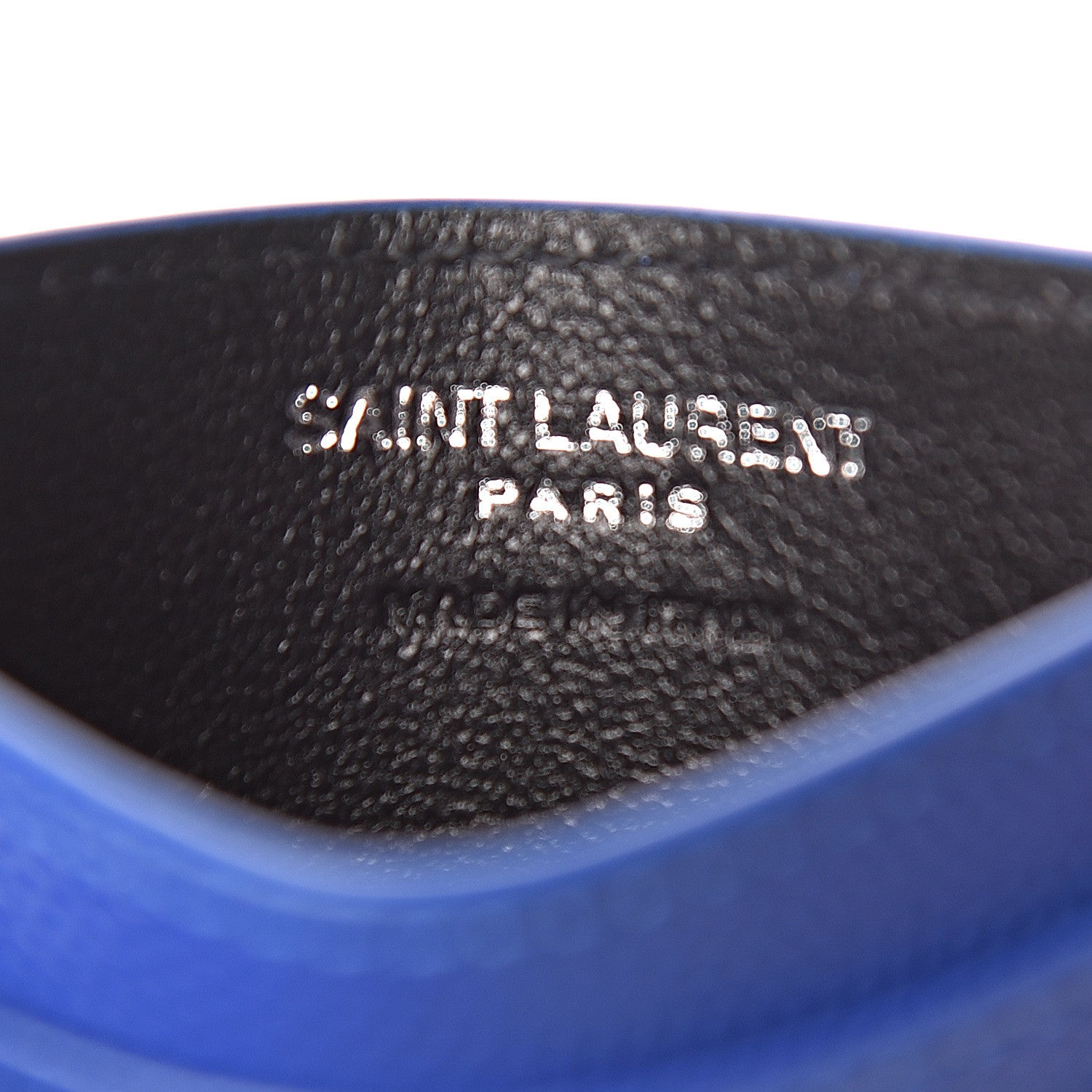 Saint Laurent Grain De Poudre Matelasse Chevron Credit Monogram Card Case Blue Majorelle 6 of 8