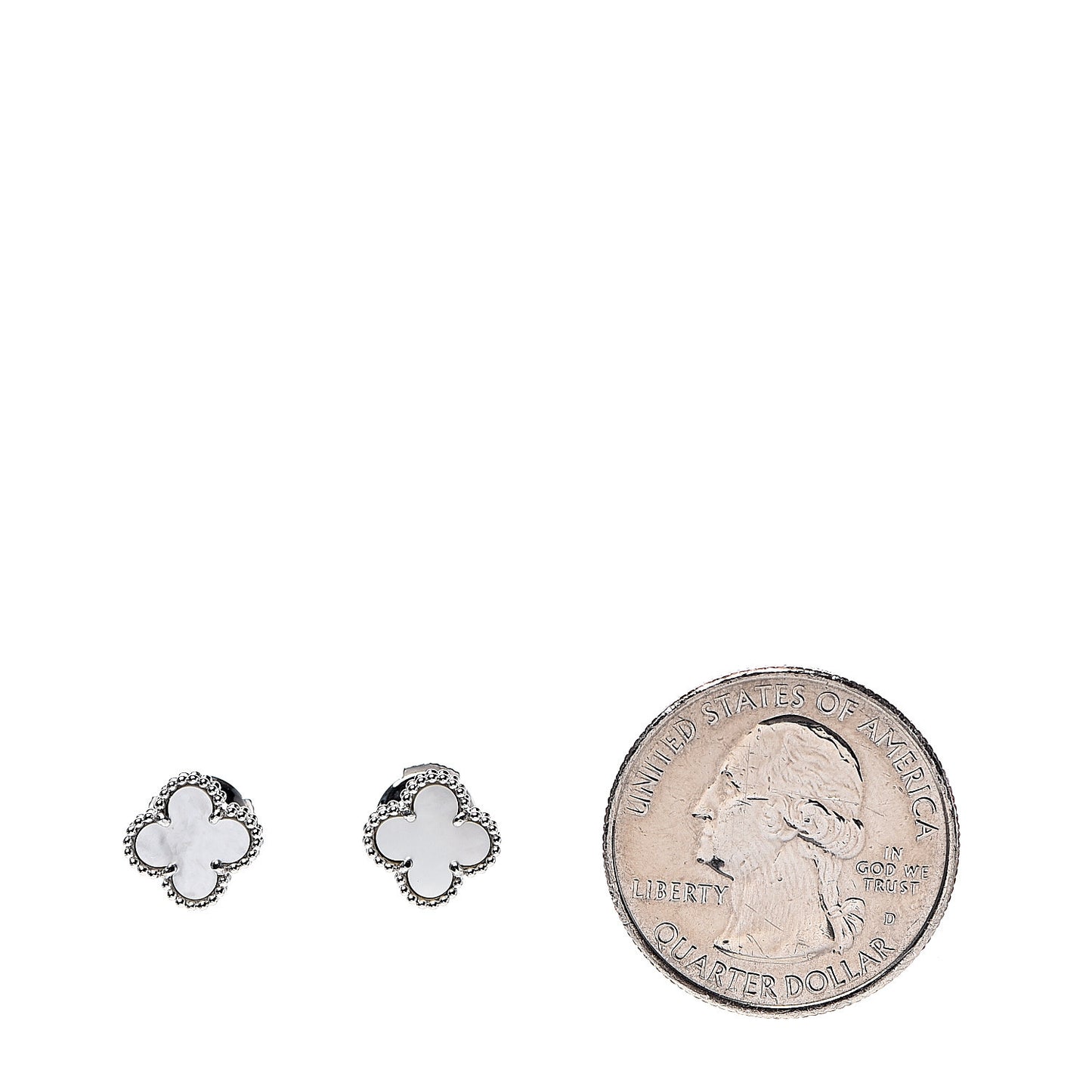 18K White Gold Mother of Pearl Sweet Alhambra Earrings