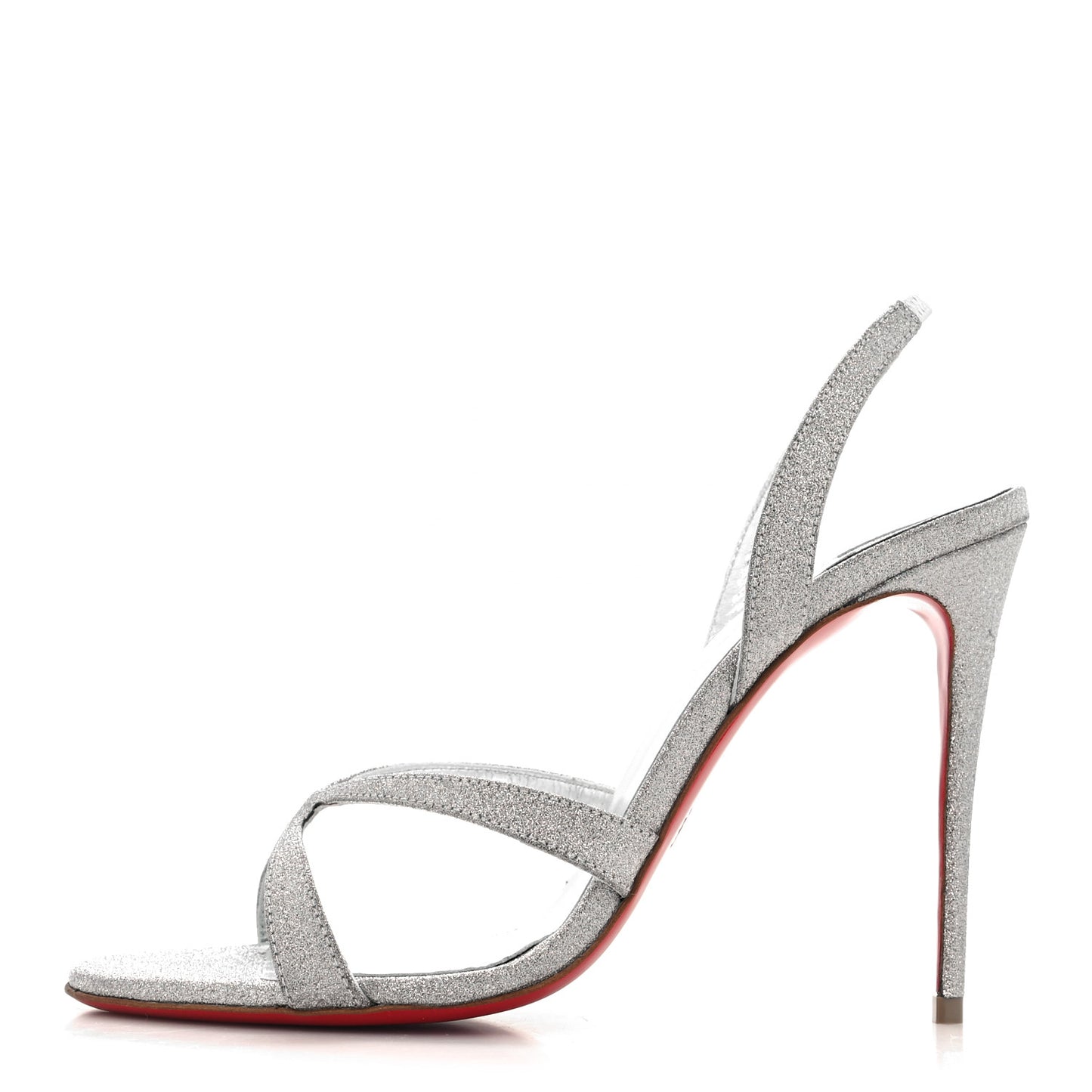 Glitter Emilie 100 Slingback Sandals 37 Silver