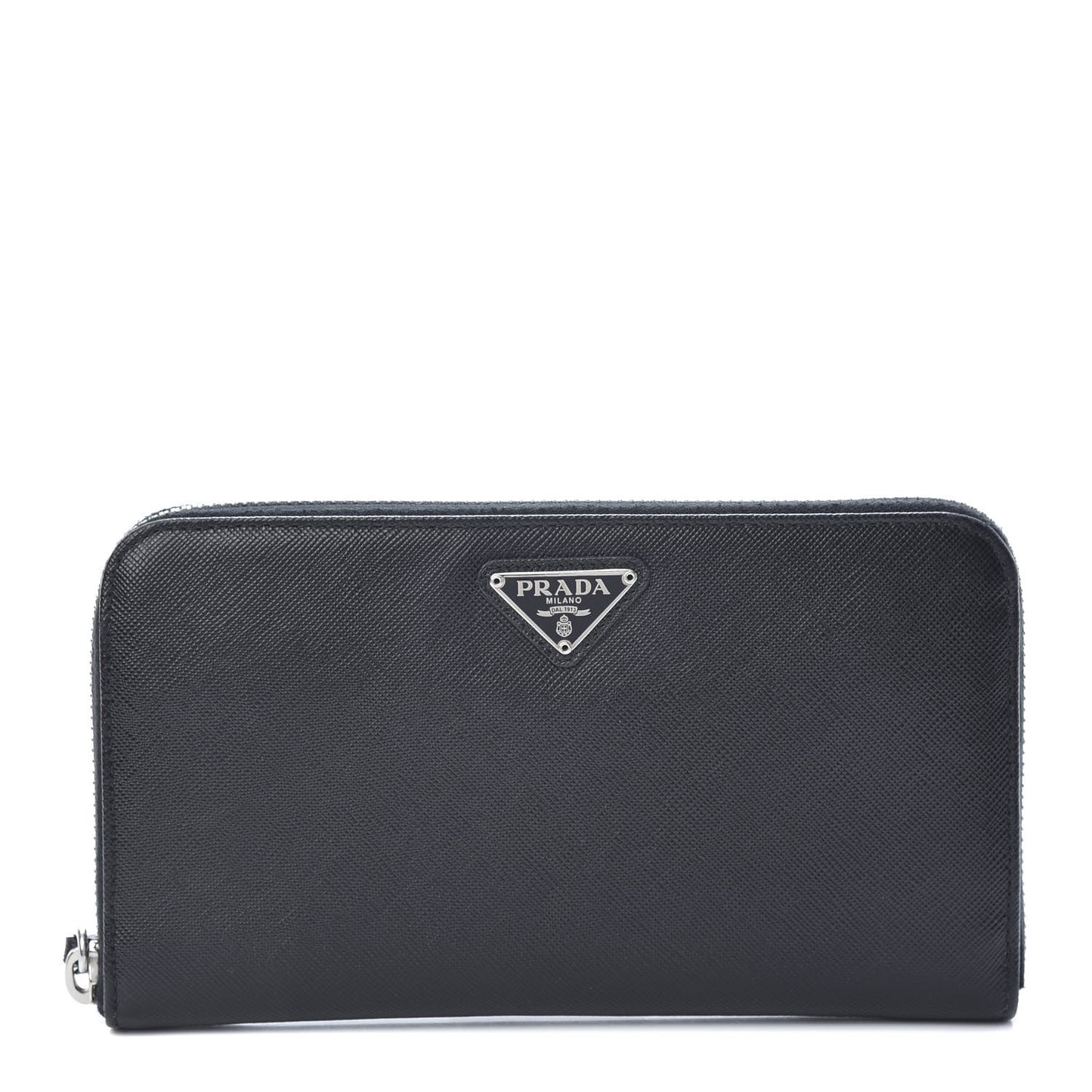 Saffiano Oro Zip Around Wallet Black