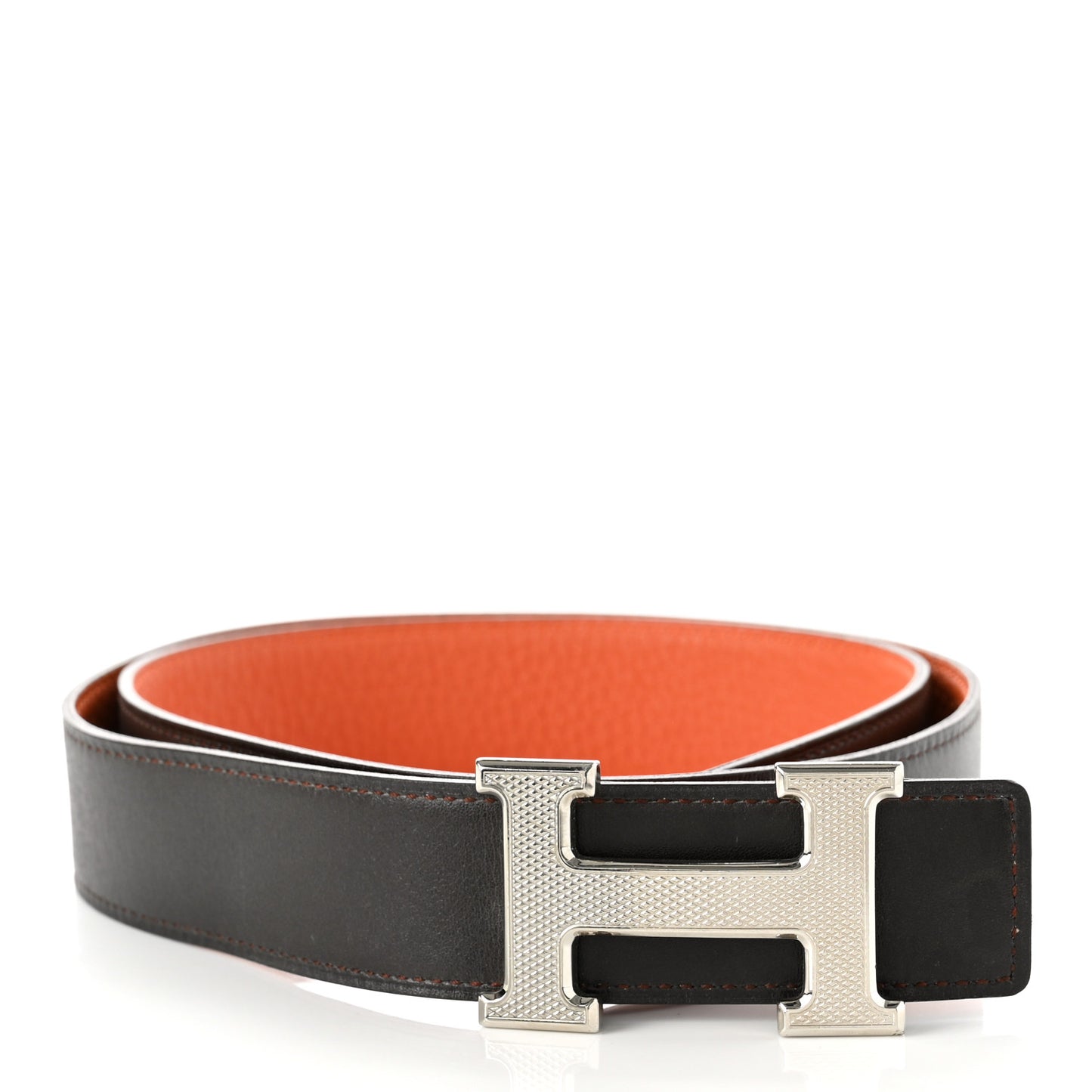 Box Togo 32mm Guilloche H Belt 85 Chocolate Orange
