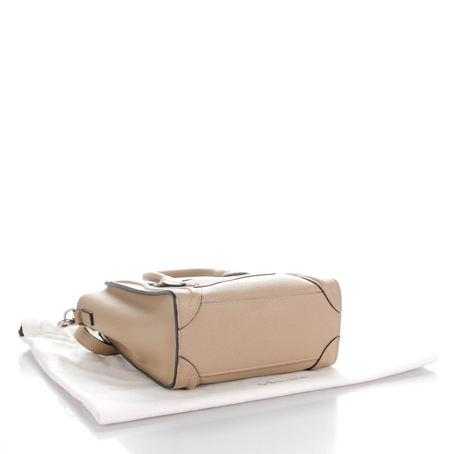 Celine Drummed Calfskin Nano Luggage Dune 4 of 7