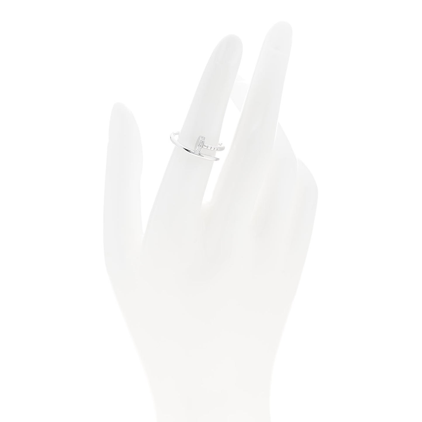 18K White Gold Diamond Small Juste Un Clou Ring 51 5.75
