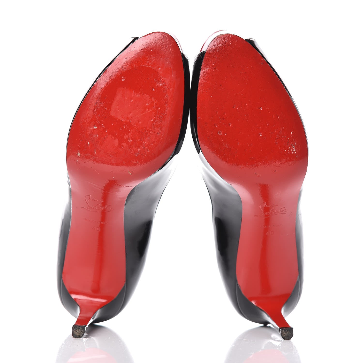 Christian Louboutin Patent No Matter 85 Pumps 40 Black Red 5 of 11