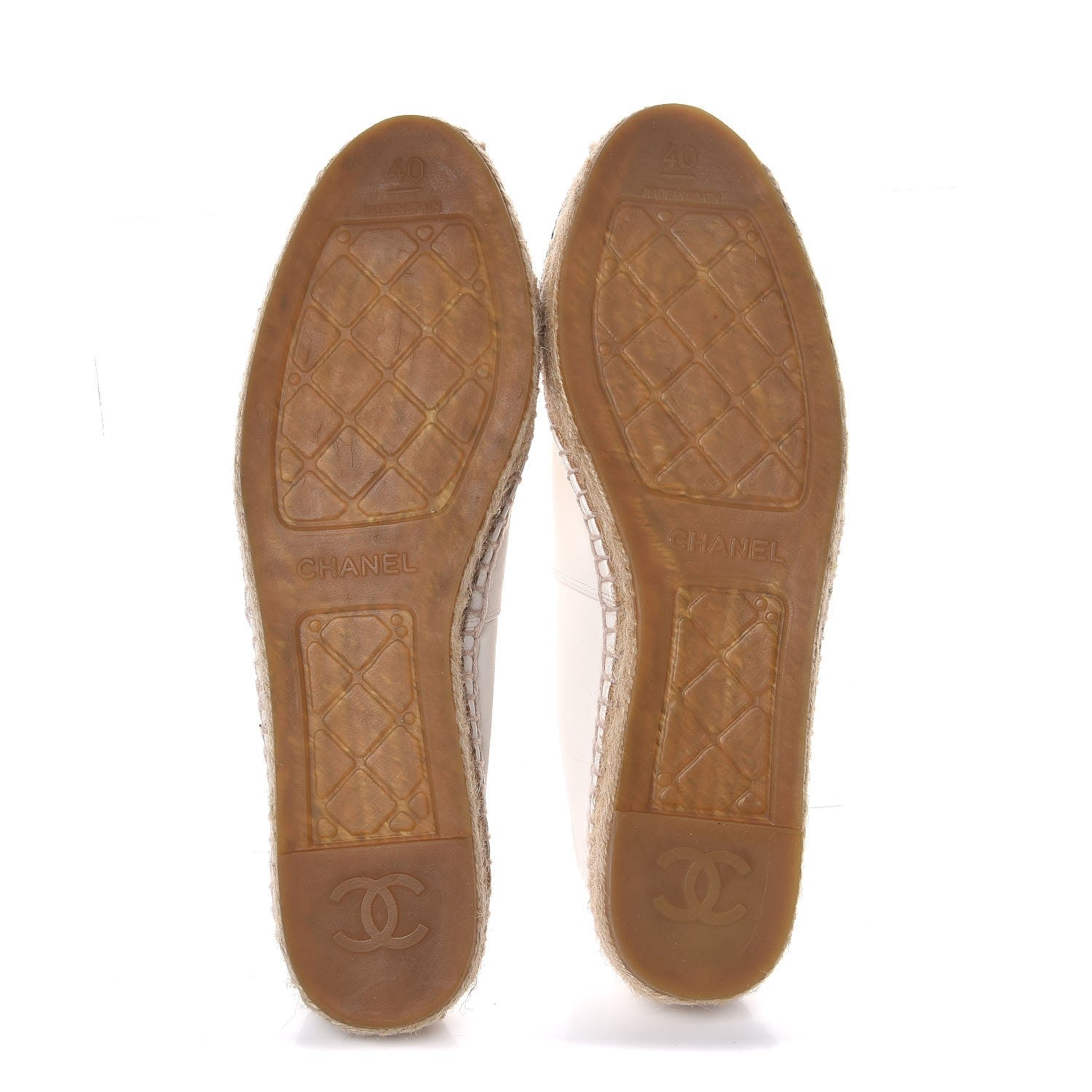 Chanel Lambskin CC Espadrilles 40 White Black 5 of 9