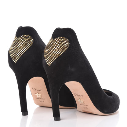 Christian Dior Suede Studded Dioramour Pumps 36.5 Black Gold 4 of 10
