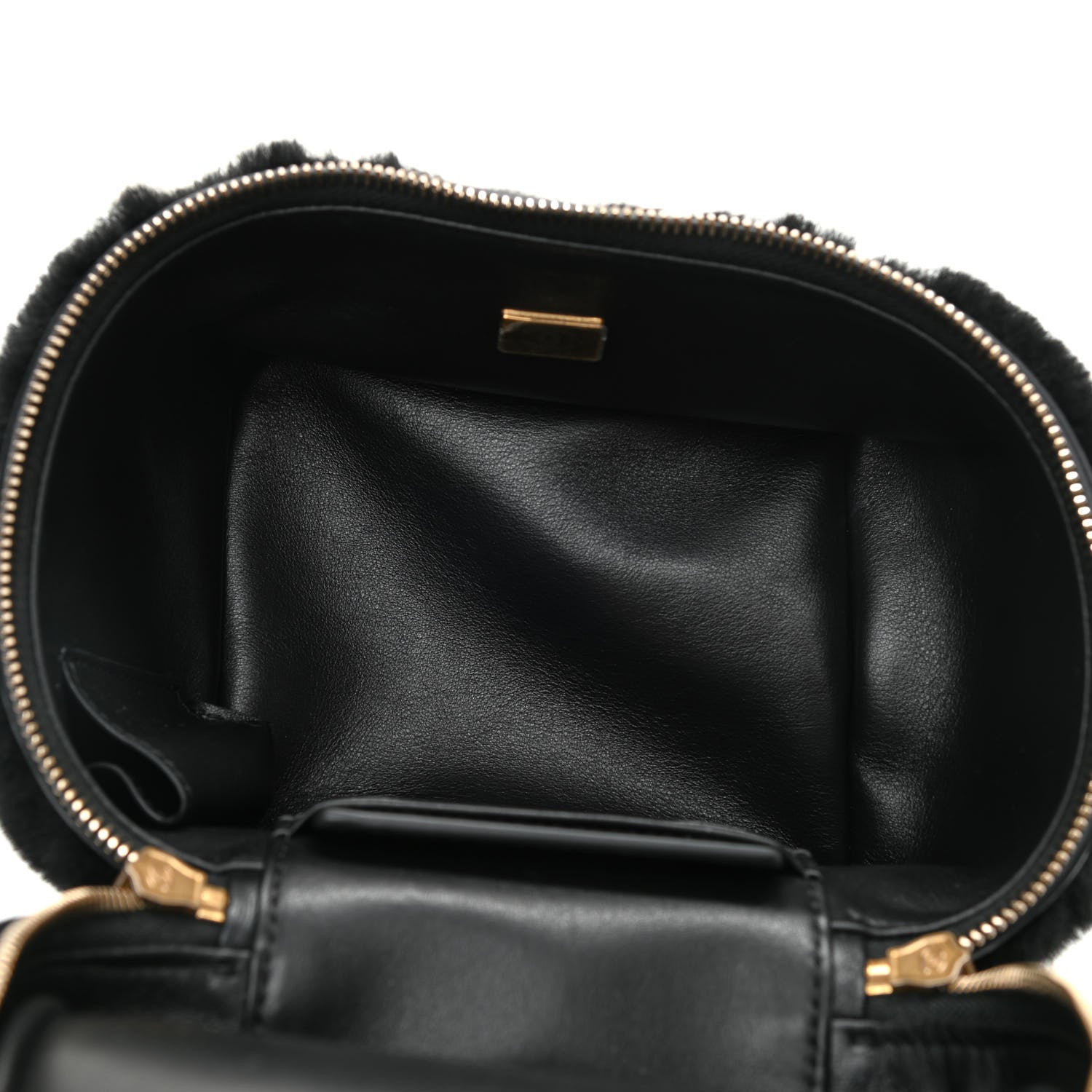Chanel Shearling Lambskin Quilted Small Vanity Case Black 4 of 8