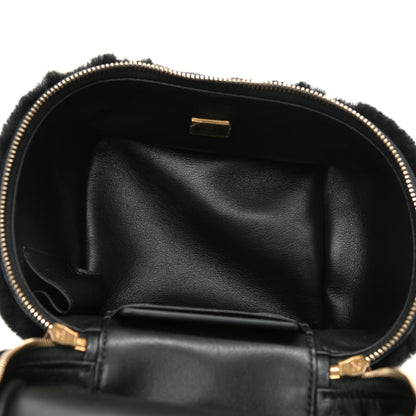 Chanel Shearling Lambskin Quilted Small Vanity Case Black 4 of 8