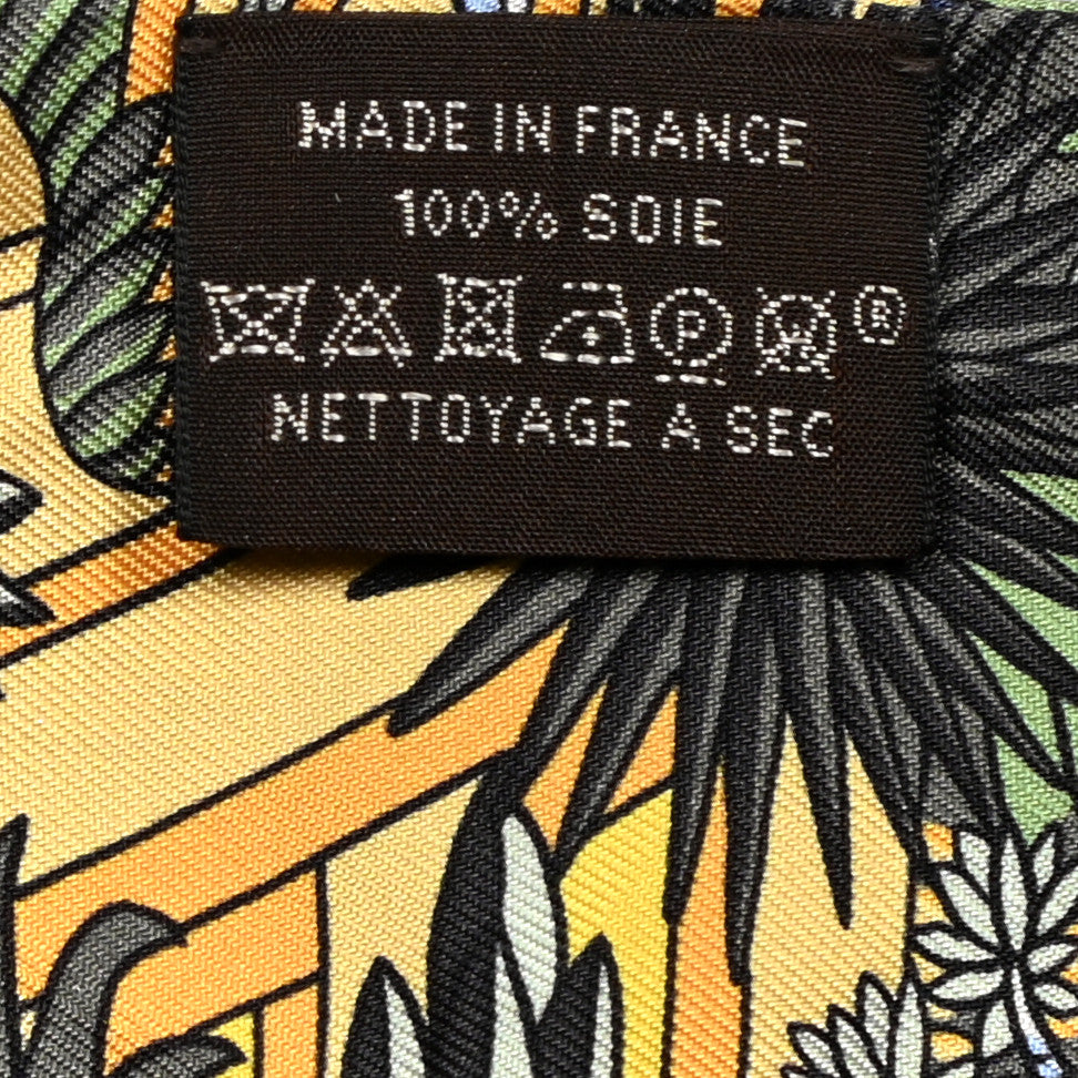 Hermes Silk Animapolis Plumetis Twilly Bleu Ocre Vert 4 of 4