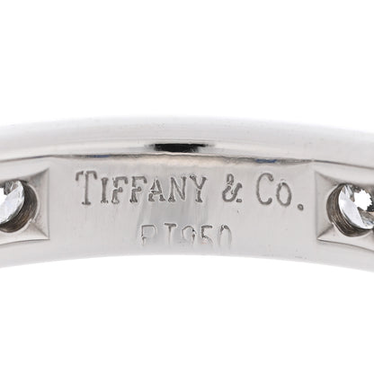 Tiffany Platinum Diamond Blue Sapphire Eternity Band Ring 54 6.75 4 of 4