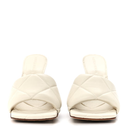 Bottega Veneta Nappa Quilted Rubber Lido Mule Sandals 37.5 Sea Salt 2 of 8