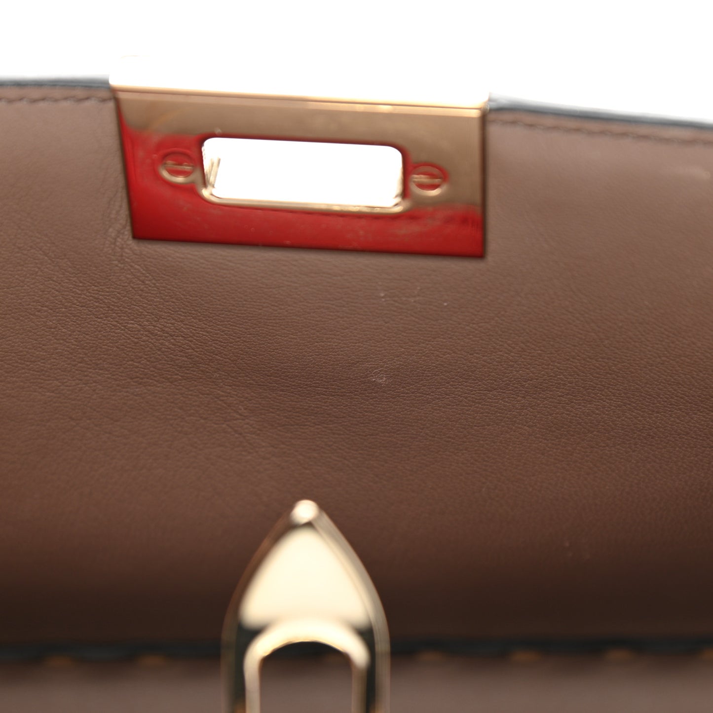 Calfskin Rockstud Mini Chain Shoulder Bag Poudre