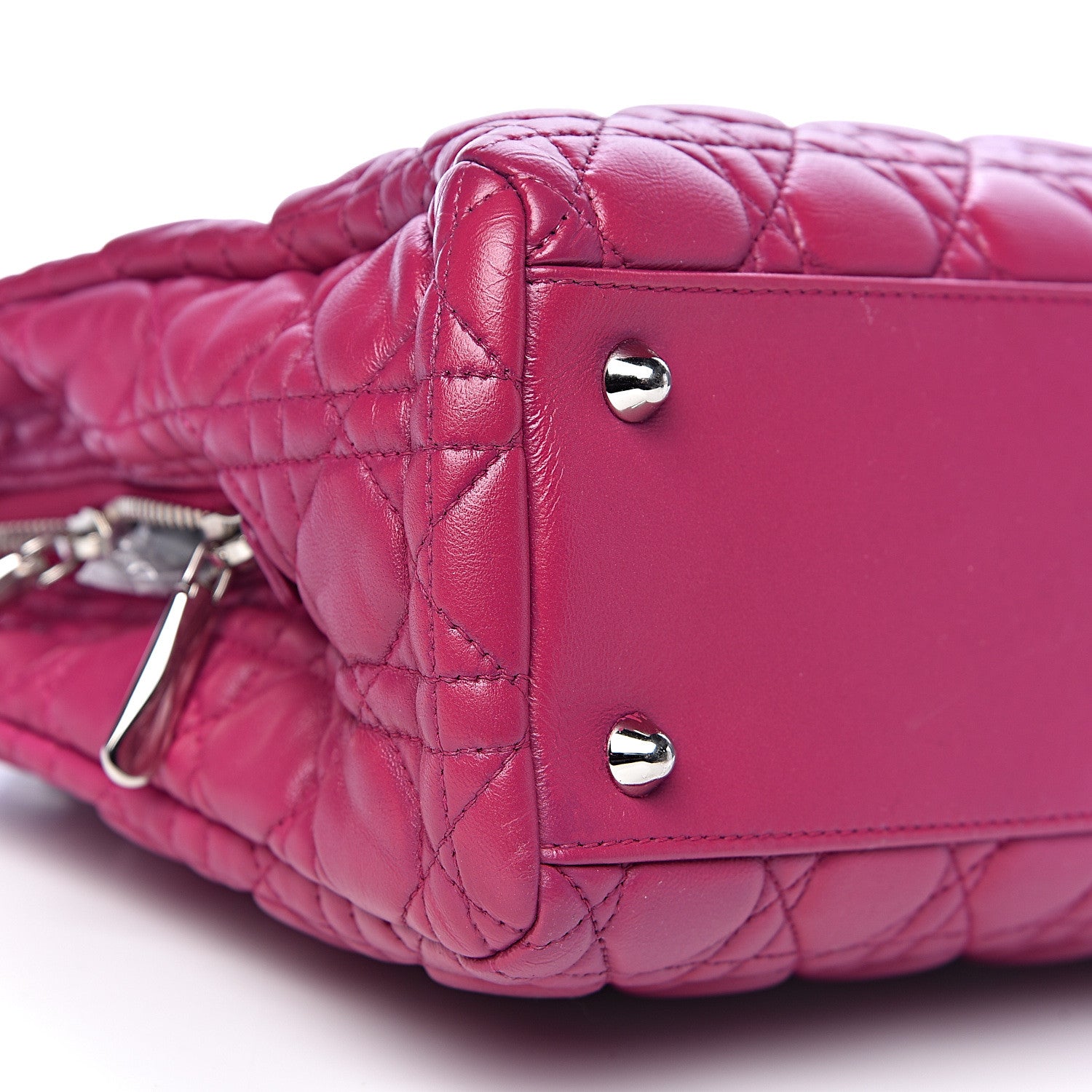 Christian Dior Lambskin Cannage Small Dior Soft Zipped Shopping Tote Pink 10 of 18