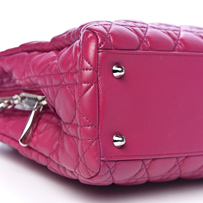 Christian Dior Lambskin Cannage Small Dior Soft Zipped Shopping Tote Pink 10 of 18