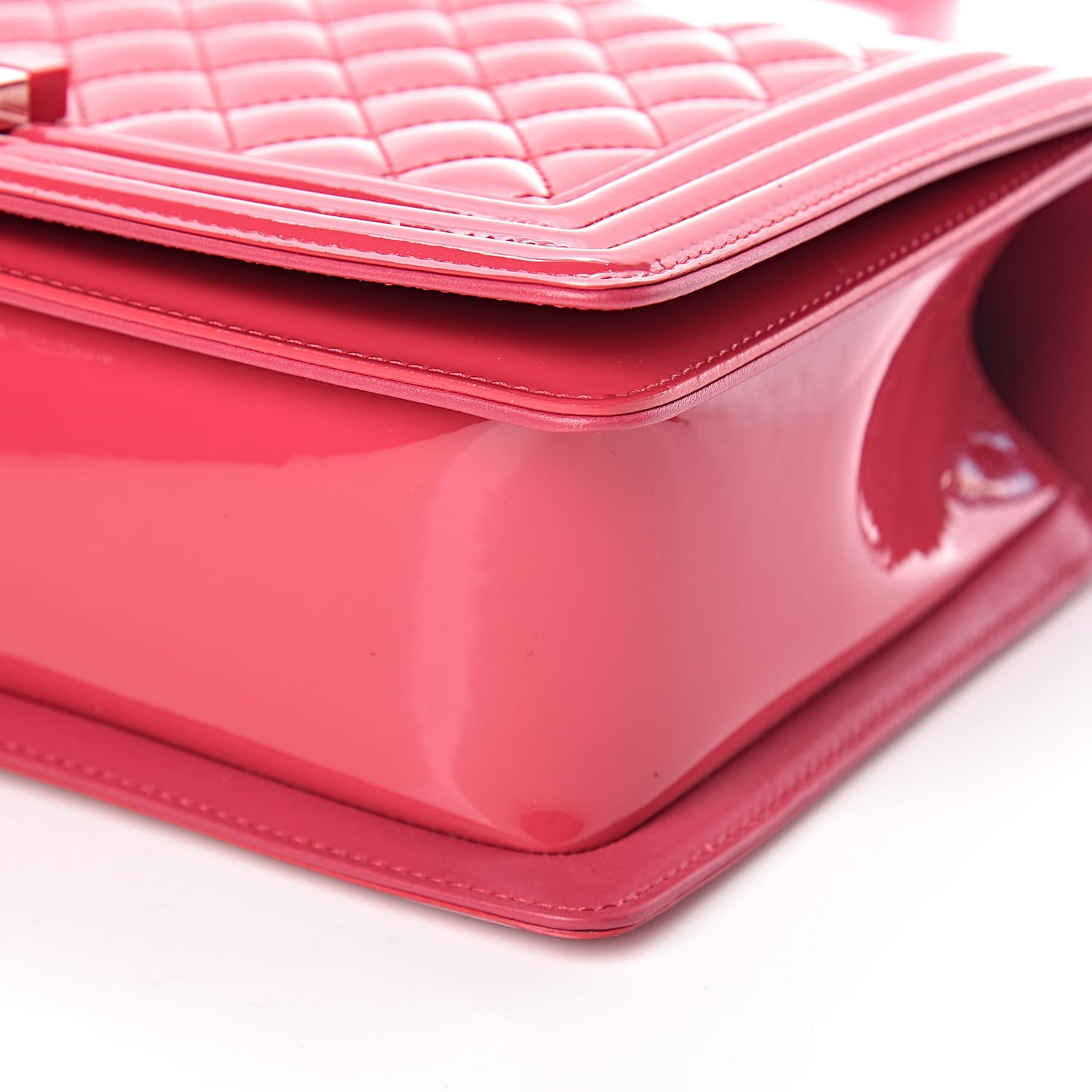 Patent Calfskin New Medium Plexiglass Boy Flap Pink