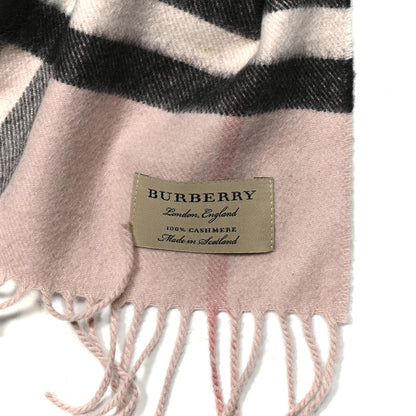 Burberry Cashmere Giant Heritage Check Fringe Scarf Ash Rose 3 of 3
