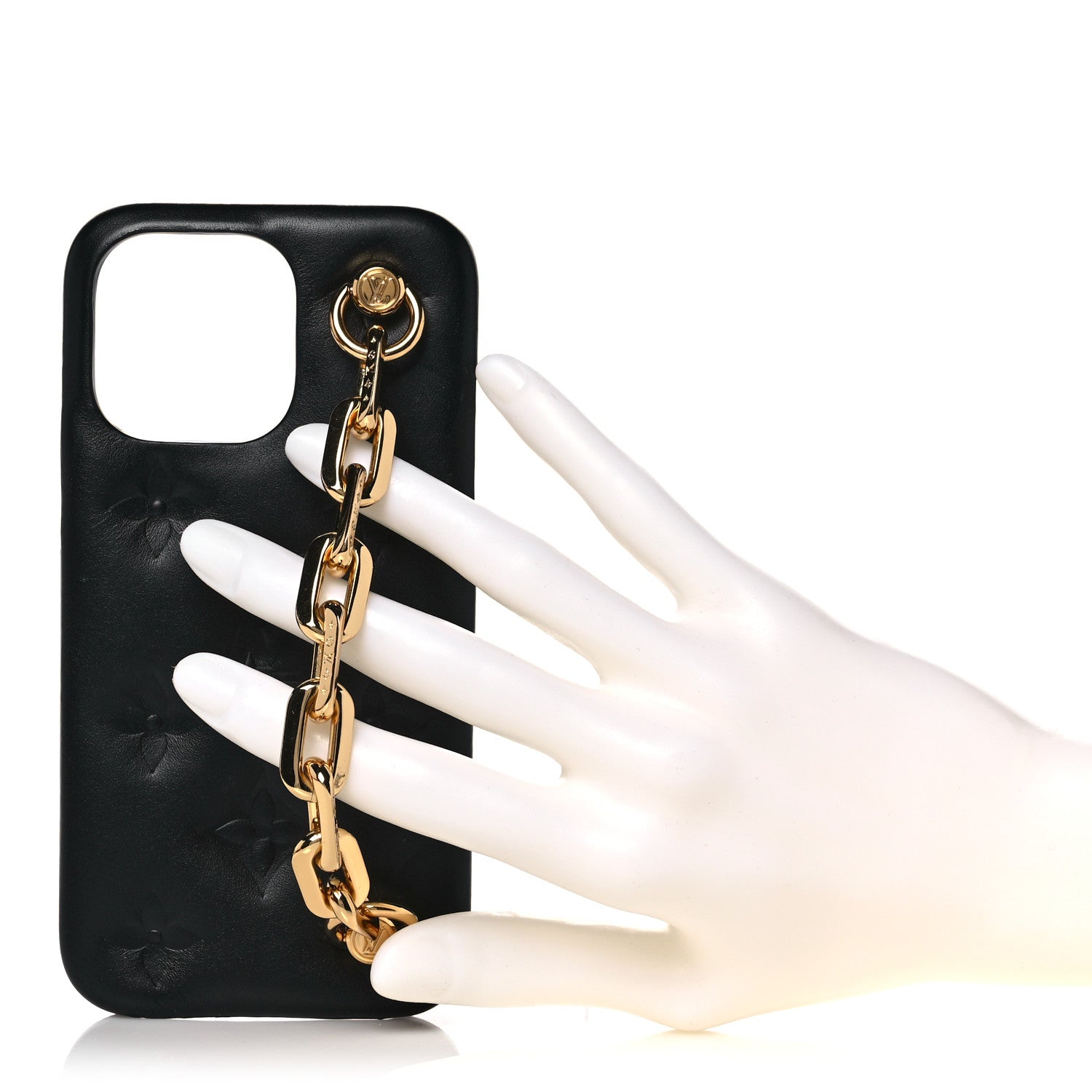 Louis Vuitton Lambskin Embossed Monogram Coussin iPhone 13 Pro Bumper Black 2 of 9