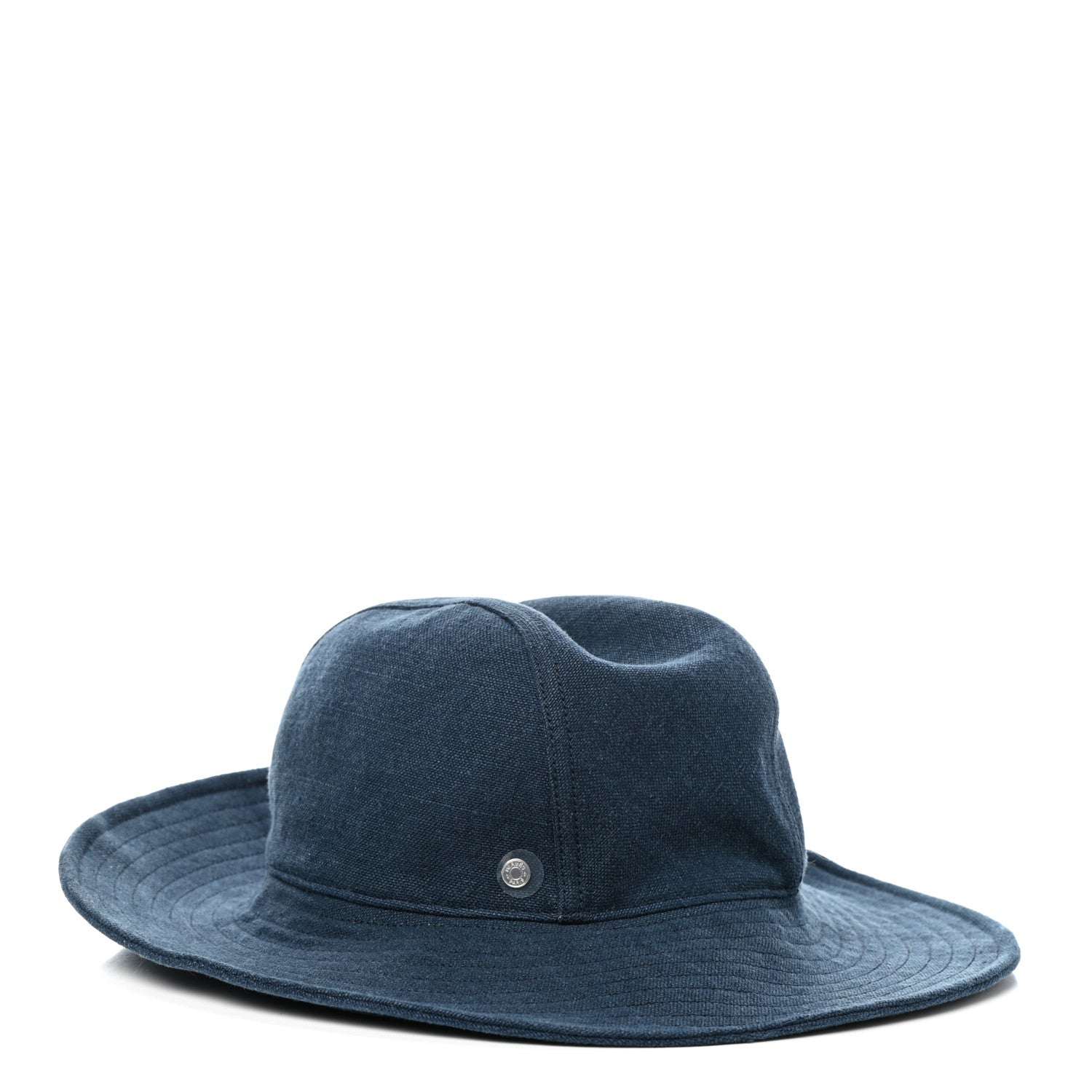 Hermes Stonewashed Linen Colette Hat Dark Petrol 1 of 5