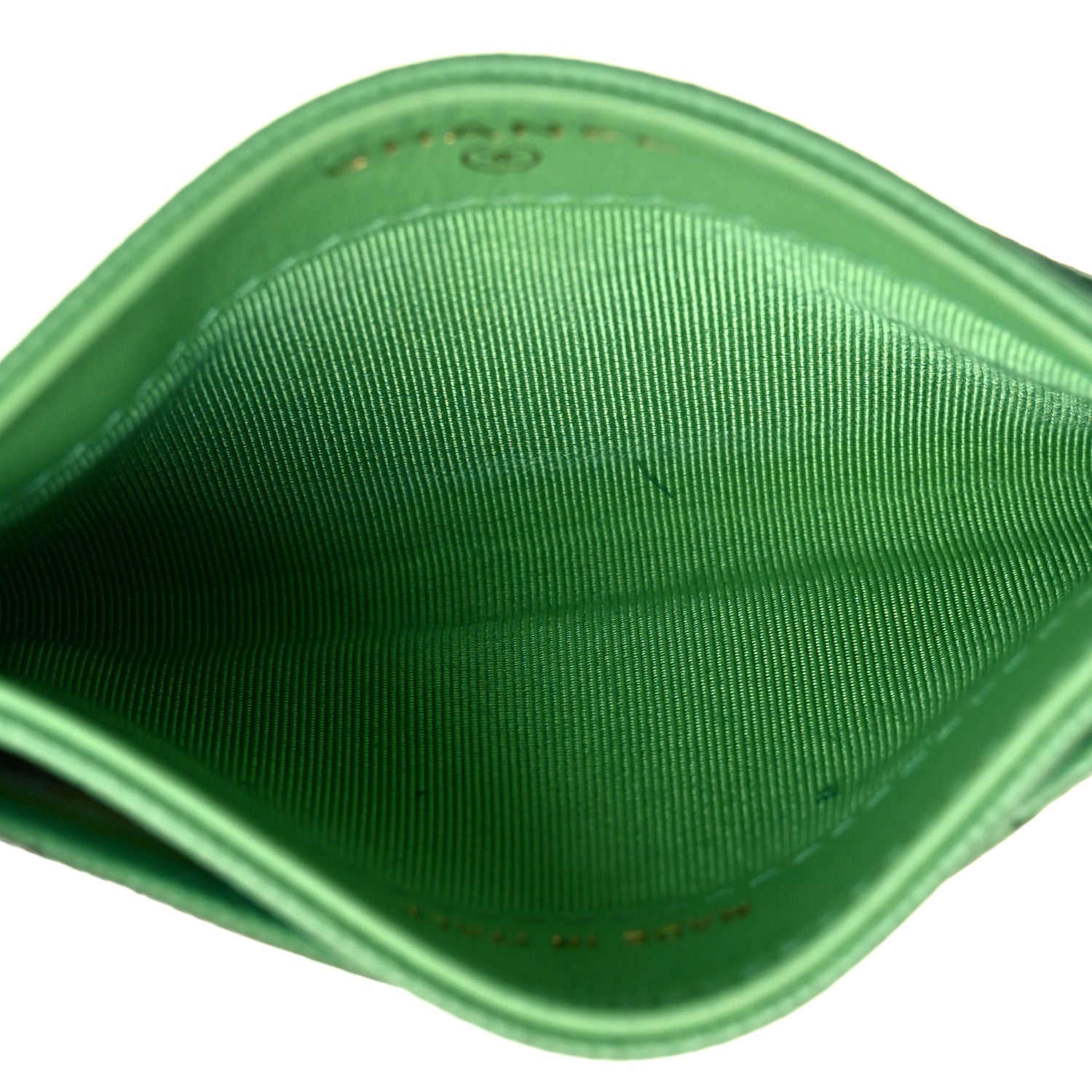 Chanel Caviar Quilted Card Holder Green 5 of 14