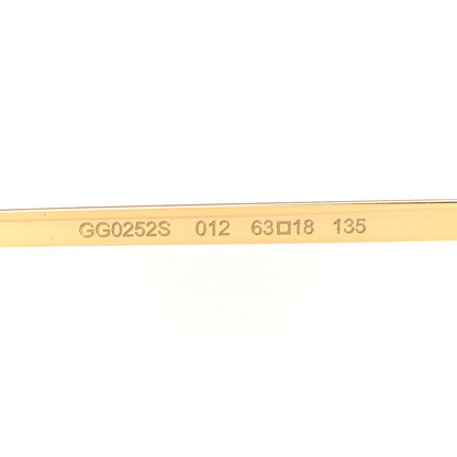 Gucci Oversized Round Sunglasses GG0252S Gold 6 of 8