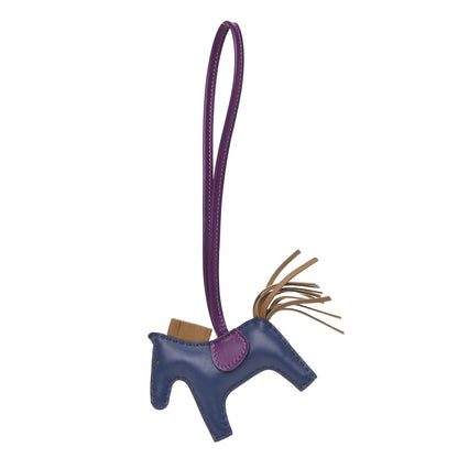 Hermes Milo Lambskin Grigri Rodeo Horse Bag Charm PM Bleu de Malte Kraft Violet 1 of 4