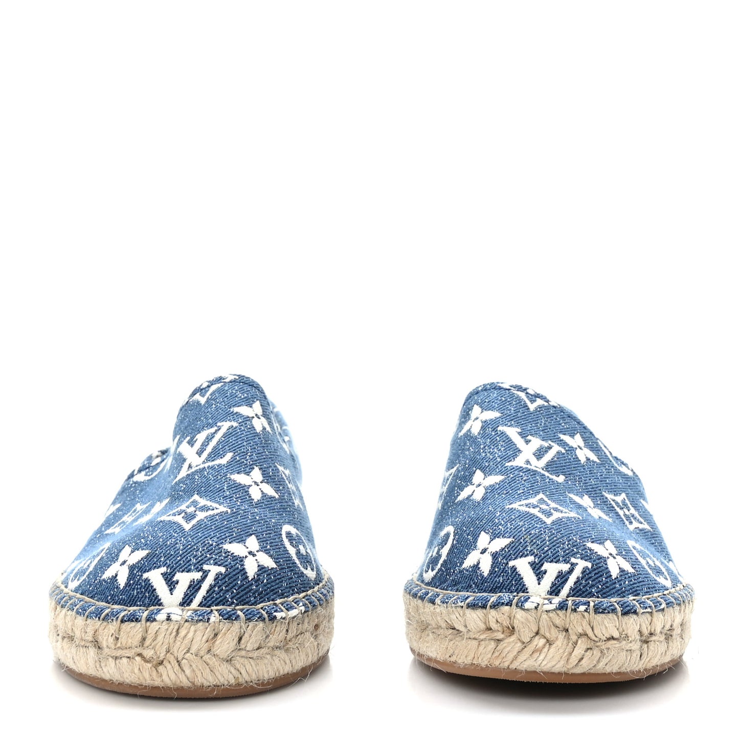 Monogram Denim Starboard Espadrille Flats 40 Blue