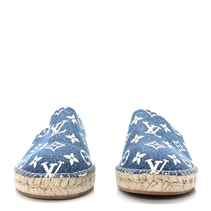 Louis Vuitton Monogram Denim Starboard Espadrille Flats 40 Blue 2 of 8