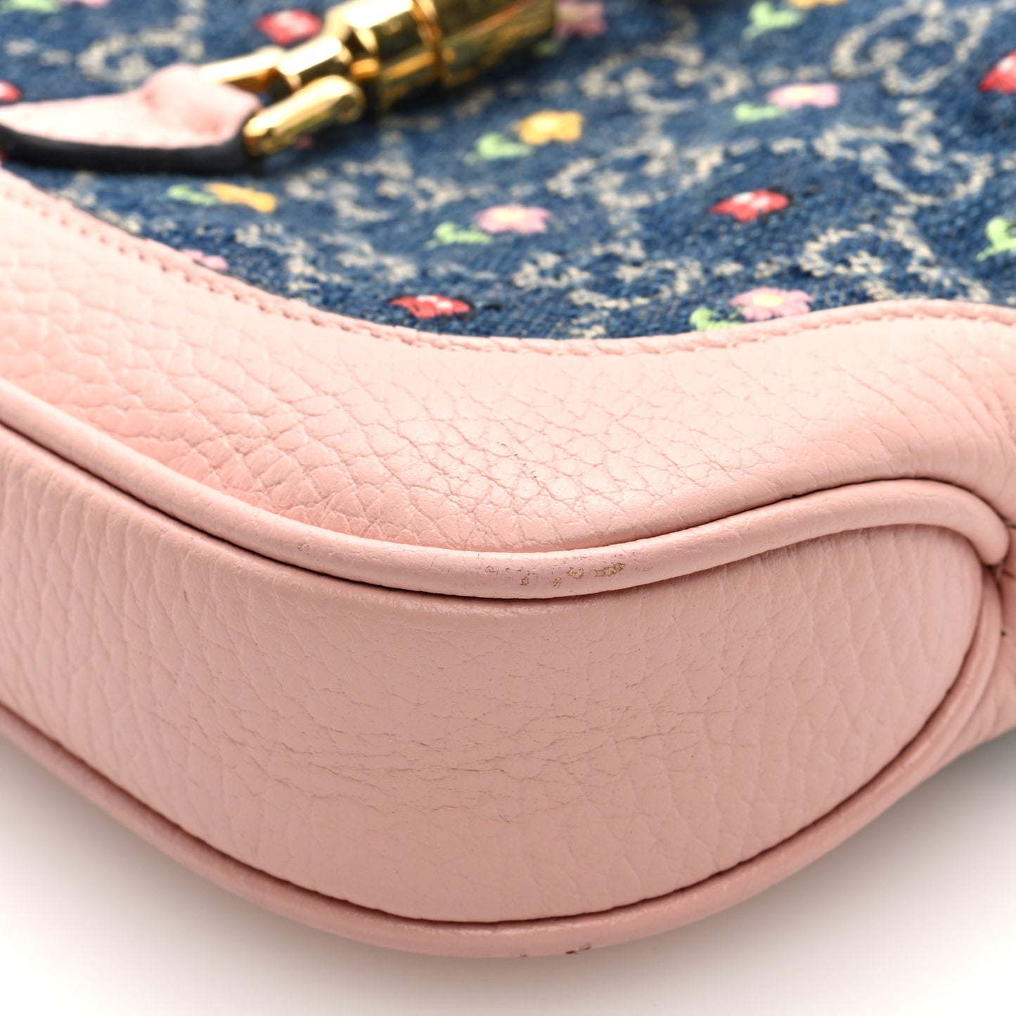 New Denim GG Monogram Calfskin Love Parade Mini Jackie 1961 Hobo Light Pink
