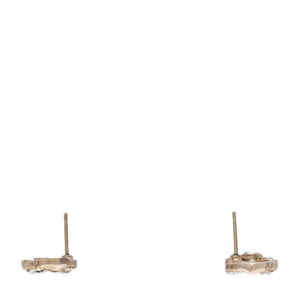 Chanel Metal Crystal CC Arrow Earrings Gold 3 of 4