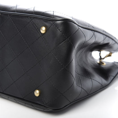 Chanel Calfskin Stitched Egyptian Amulet Drawstring Bag Black 7 of 9