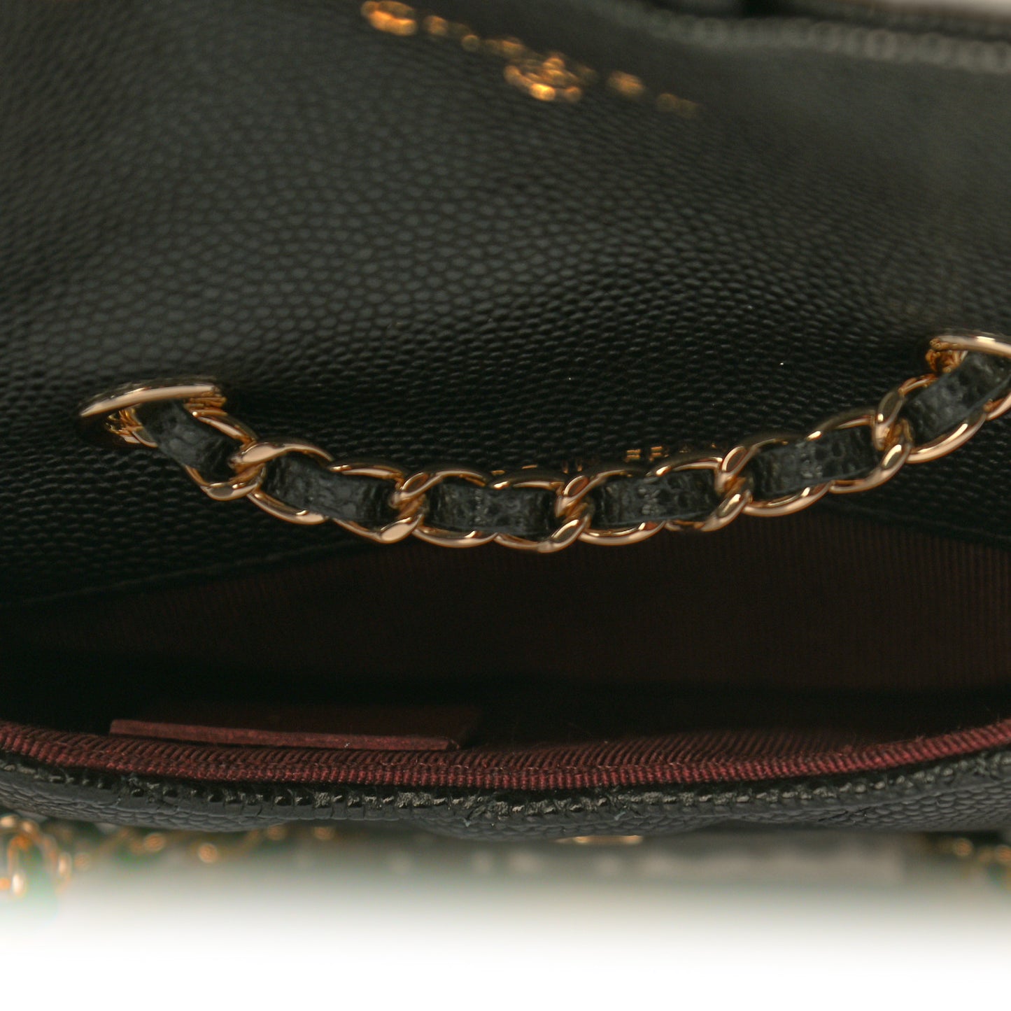 Caviar Quilted Mini Chain Belt Bag Black