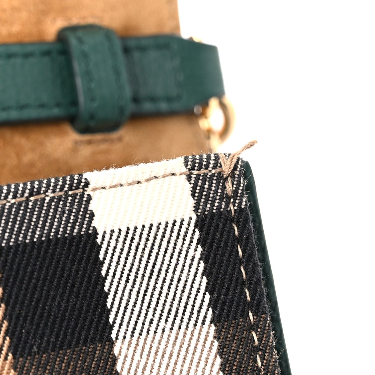 Derby Calfskin House Check Small Macken Crossbody Bag Green