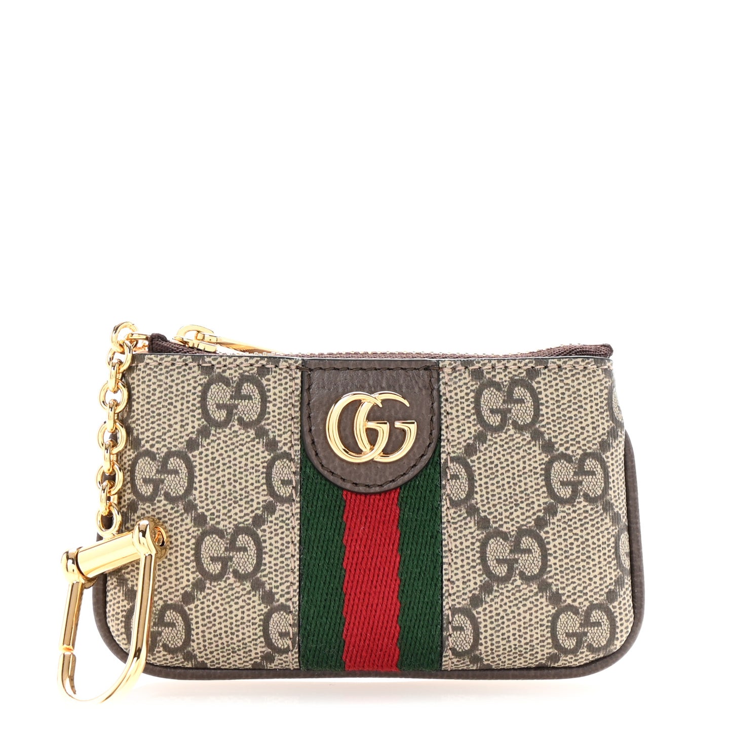 GG Supreme Monogram Web Ophidia Key Case Beige New Acero
