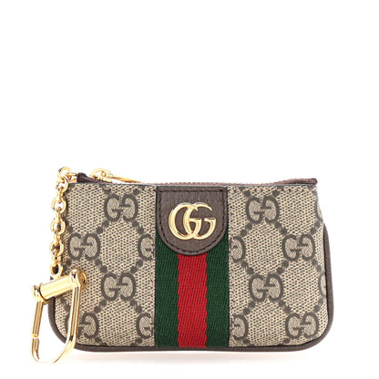 Gucci GG Supreme Monogram Web Ophidia Key Case Beige New Acero 1 of 8