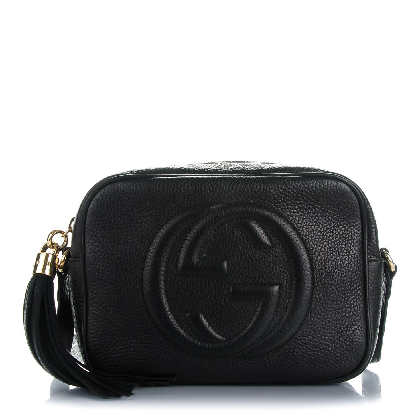 Pebbled Calfskin Small Soho Disco Bag Black