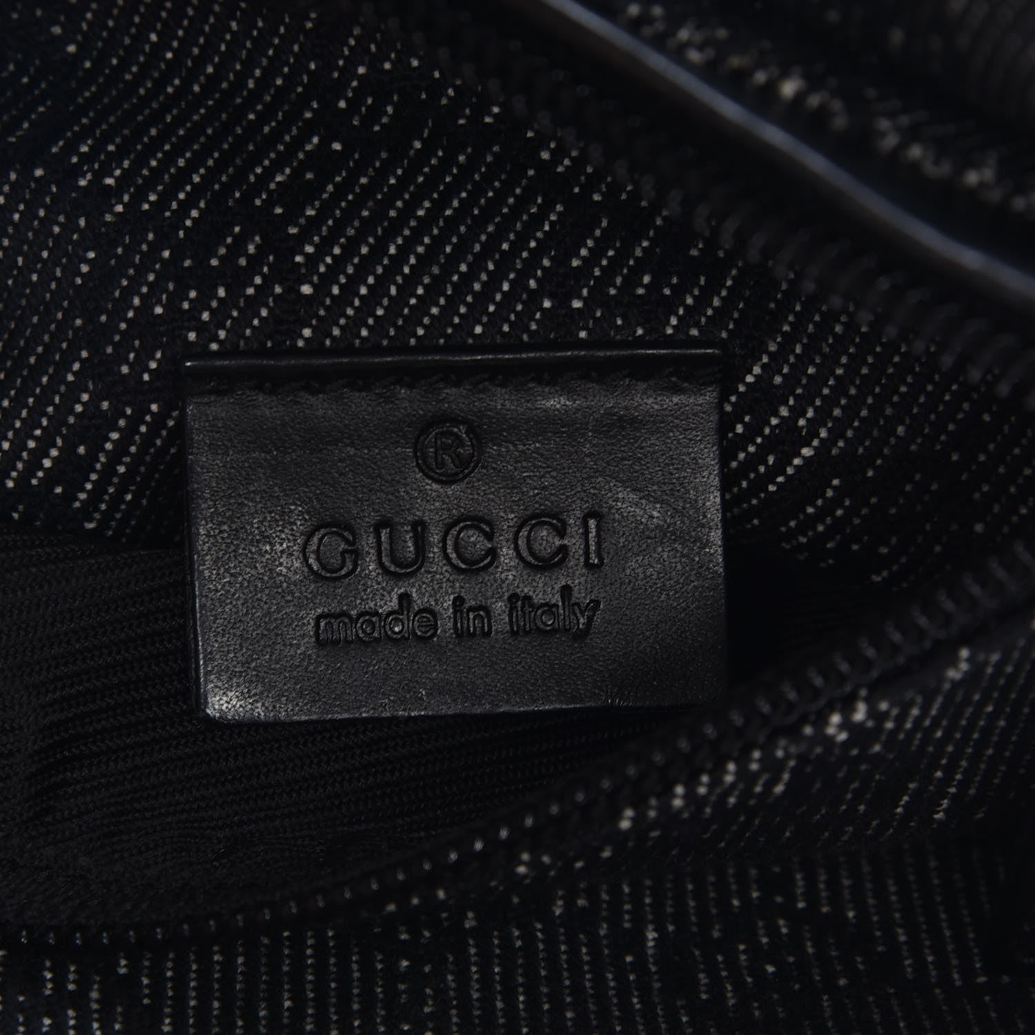 Gucci Denim Monogram Double Pocket Belt Bag Black 6 of 9