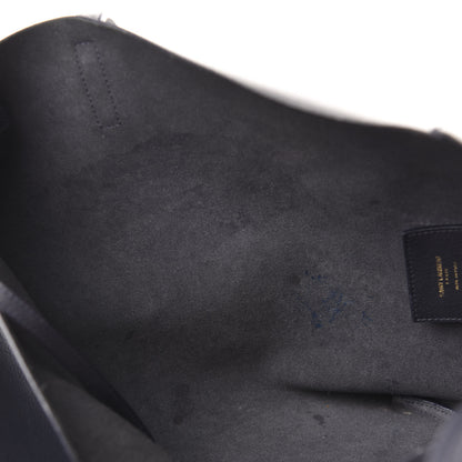 Saint Laurent Calfskin Large Shopping Tote Deep Marine 12 of 20