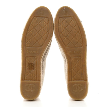 Chanel Toile Sequin CC Espadrilles 42 Beige Black 5 of 8
