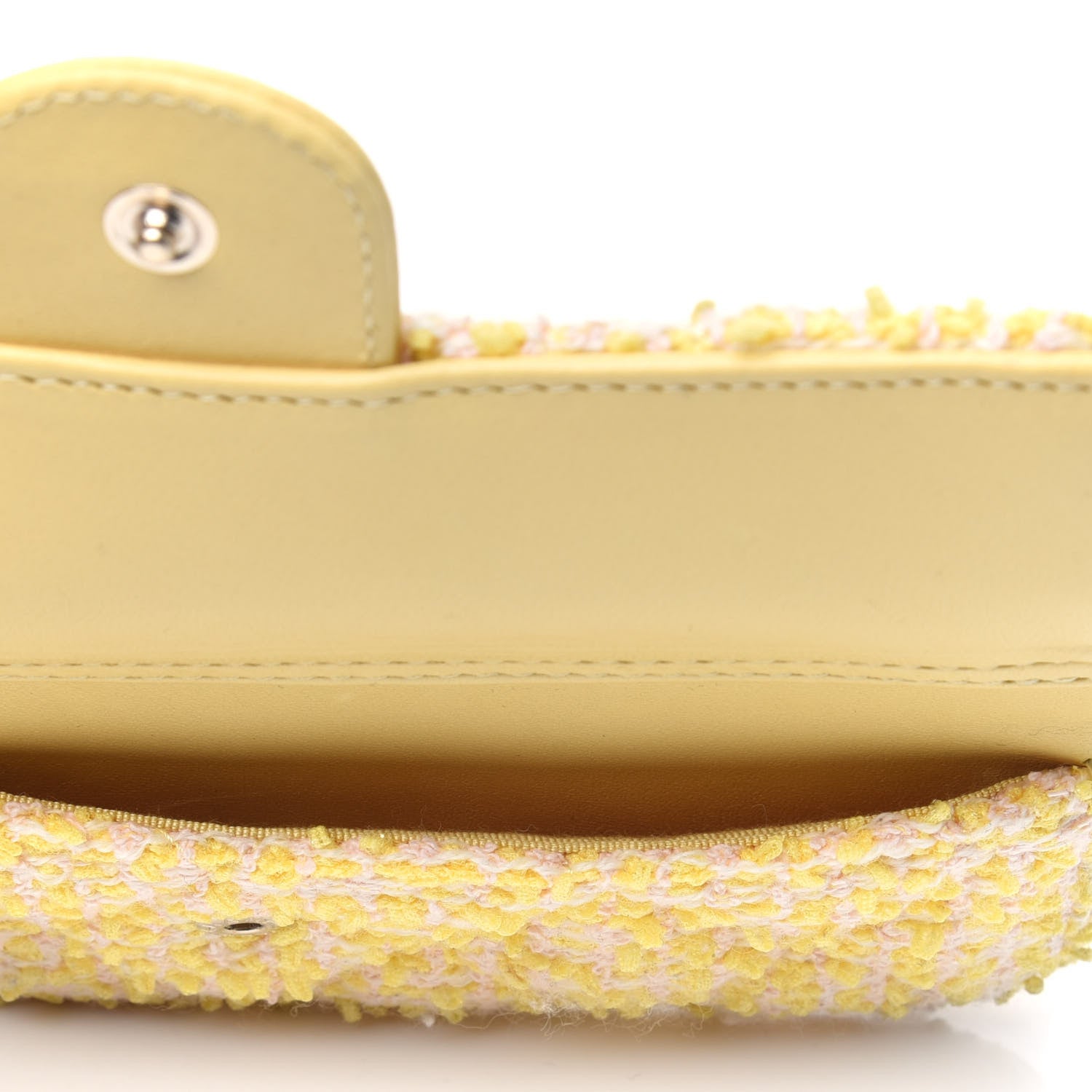 Chanel Tweed Quilted iPhone XII Pro Max Case With Chain Yellow