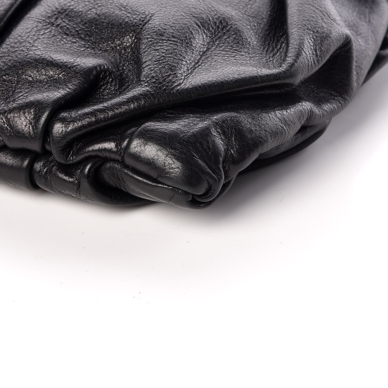 Prada Calfskin Diamond Pleated Clutch Black 9 of 12