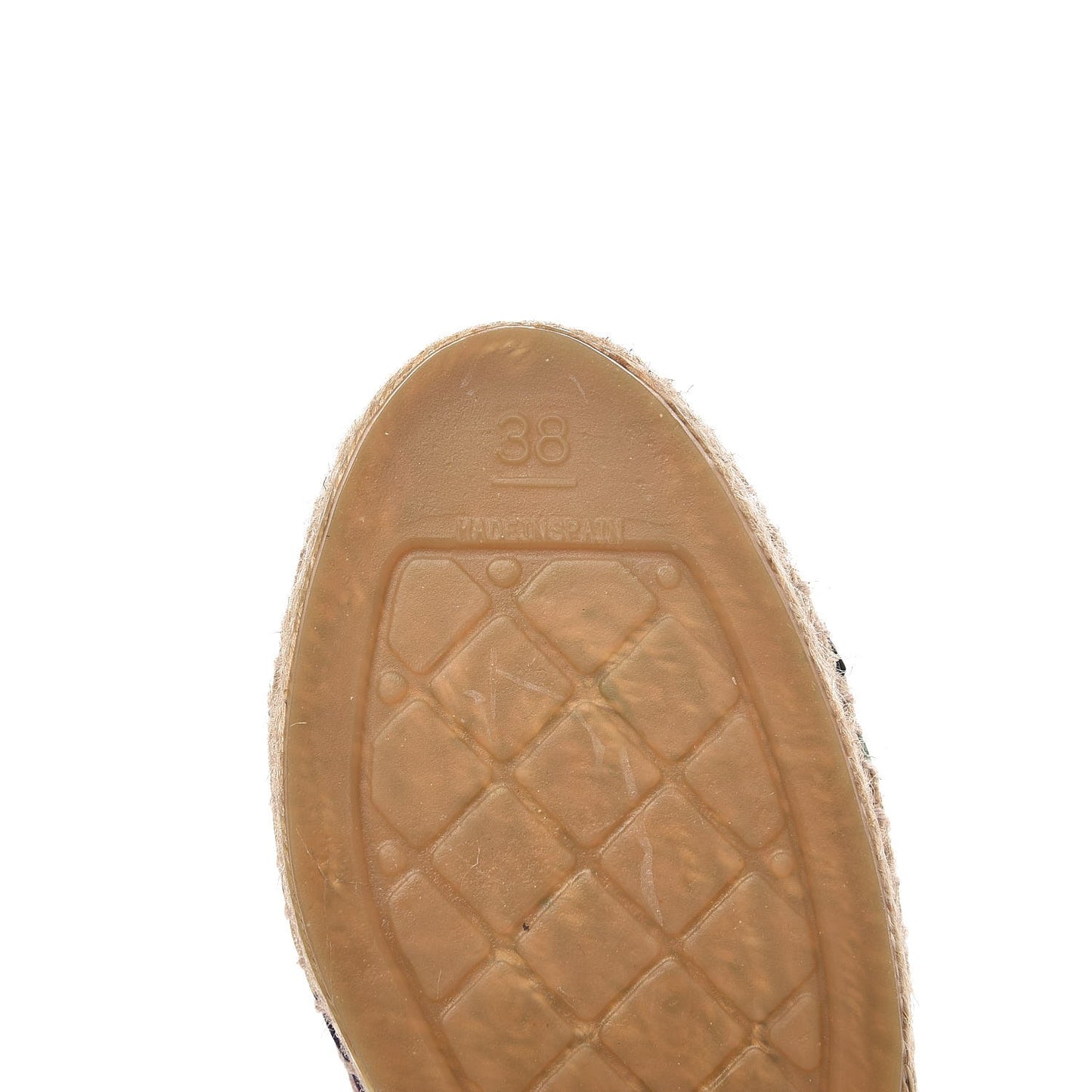 Patent Fabric Striped CC Espadrilles 38 Multicolor Black