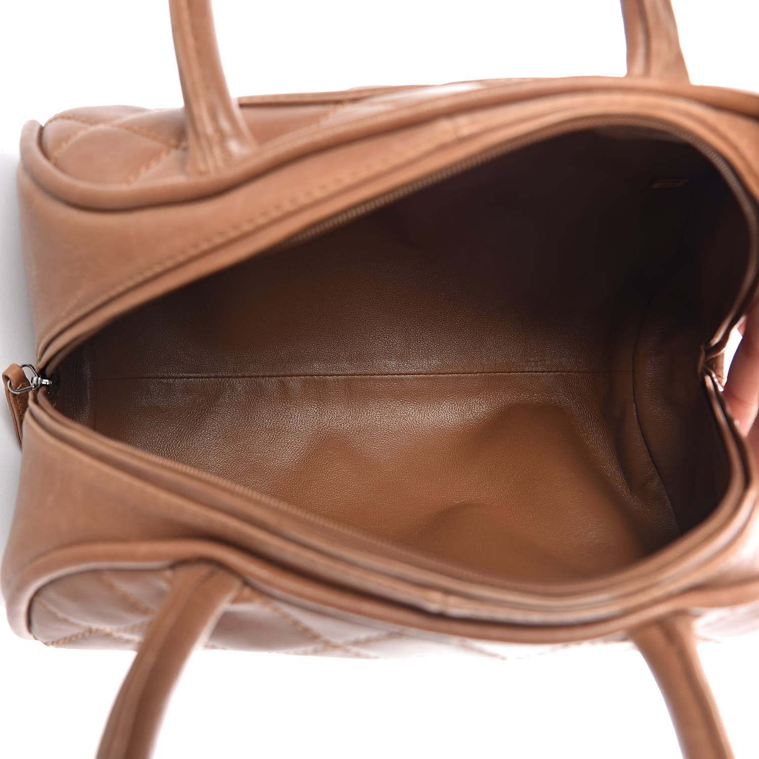 Chanel Calfskin Quilted Small Bowler Brown 5 of 23